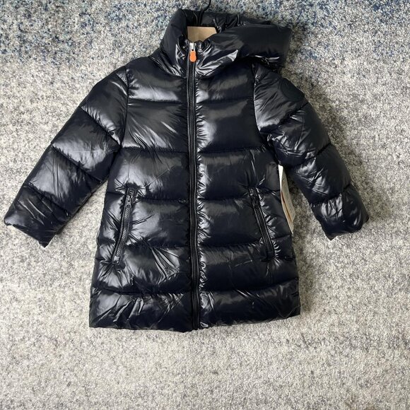Save The Duck Jacket Youth 4 Ultra Light Puffer Hooded Animal Free New - Picture 1 of 7